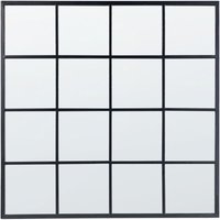 Beliani - Wandspiegel Schwarz Metall Quadratisch mit Schmalem Rahmen Fensteroptik Sprossenfenster Modern Wohnzimmer Schlafzimmer Flur Esszimmer von BELIANI