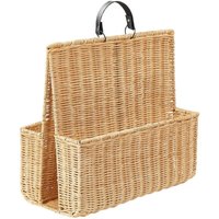 Zeitungsständer Naturfarben Rattan mit Griff Schmal Schlicht Geflochten 2 Fächer Boho Wohnzimmer Zeitschriftensammler Zeitungshalter Stehend - Heller von BELIANI