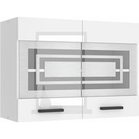 Hängeschrank Küche, Küchenschränke sgw. Breite 80 cm. Oberschrank mit 2 Türen, Küchenhängeschränke, Wandschrank Hängend, Weiß Hochglanz - Belini von BELINI