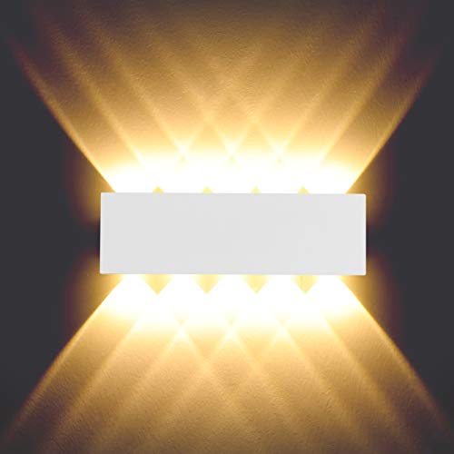BELLALICHT 10W LED Wandleuchte Innen - Aluminium Up Down Spotlicht Wandlichter Wandlampe, IP54 Wasserdicht für Wohnzimmer Schlafzimmer Flur Treppe Warmweiß von BELLALICHT