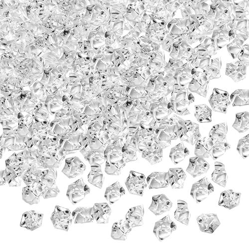 BELLE VOUS 1000er Pack Deko Diamanten aus Acryl - 12-14mm große transparente Streudeko Kristalle - für Hochzeit Weihnachten Tischdeko Vasenfüller - Kunst-Edelsteine zum Basteln von BELLE VOUS
