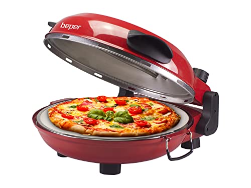 BEPER P101CUD300 Pizzaofen mit Herausnehmbarer Feuerfestplatte - Pizzaofen Elektrisch mit 5 Kochstufen und Zeitschaltuh von BEPER