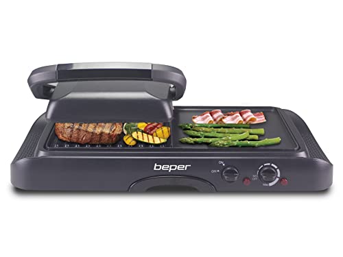 BEPER P101TOS501 Kontaktgrill Antihaft-Aluminium – Elektrogrill 1600 W von BEPER