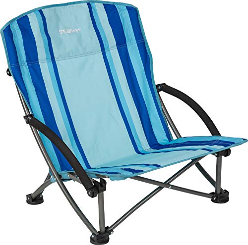 BERGER Beachline Strandstuhl, stabiles Gestänge, Sitzhöhe 15 cm, kleines Packmaß - Blau von BERGER