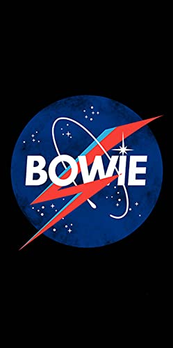 David Bowie Badetuch Lightning Bolt 70 x 140 cm in 100% Baumwolle Velours-Qualität Nasa Heroes Starman Space Oddity Rebel Dance Musik Rock Pop Strandtuch Badelaken Saunatuch Strandlaken Duschtuch 012 von BERONAGE