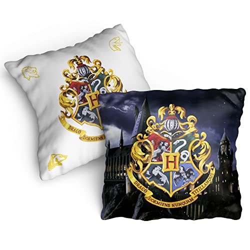 Harry Potter Kissen Hogwarts 40 x 40 cm Gryffindor Hufflepuff Ravenclaw Slytherin Ron Hermine Kopfkissen Dekokissen Reisekissen Schmusekissen Zierkissen Kuschelkissen Polster passend zur Bettwäsche von BERONAGE