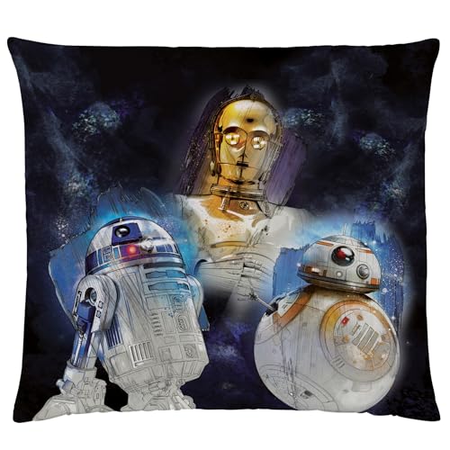 Star Wars Kissen The Last Yedi 40cm x 40cm Dekokissen Kuschelkissen Wendekissen Kinderkissen Schmusekissen Kopfkissen R2-D2 BB-8 Droid Skywalker Sith Klonkrieger Yoda Darth Vader Han Solo Chewbacca von BERONAGE