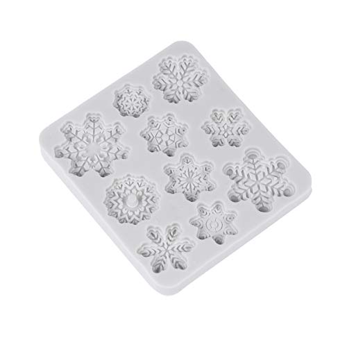 BESTOMZ 10 Cavity Backformen für Weihnachten Schneeflocke Silikonformen Form Kuchenform Tablett für DIY Desserts von BESTOMZ