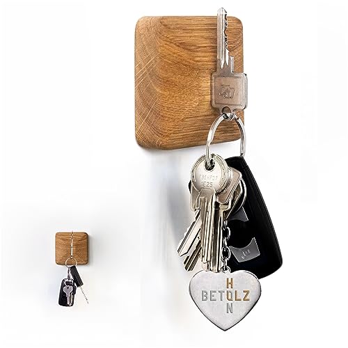 BETOLZ® Design Schlüsselhalter Magnetisch aus Holz [‎7,5 x 7,5 x 2,5cm] Alternative zum Schlüsselbrett ohne Bohren/Schlüsselaufbewahrung zum Kleben - 1er von BETOLZ