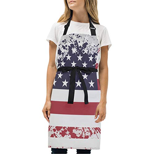 BEUSS Tinte Usa Flagge Schürze für Das Kochen Küchenschürze Latzschürze Kochschürze mit 2 Taschen Verstellbarer Umhängeband für Backmänner Kellner Männer Frauen Koch von BEUSS