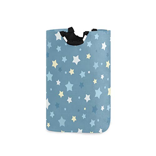 Blaue Sterne Kunst Wäschekorb Faltbarer Wäschekörbe Wäschesack Großer Wäschesammler Sortierer für Kinderzimmer Schmutzwäsche Badzimmer von BEUSS