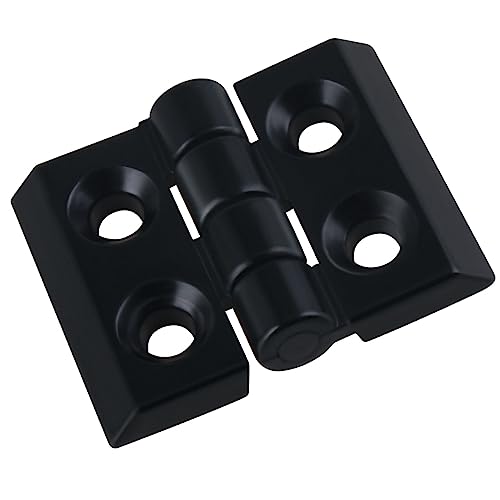 BEVDICNC Scharnier aus Zinklegierung,1 stücke Schwarz Türrahmen-Scharniere 50 * 50 * 10mm für Aluminium-Extrusionsprofil-Schlitz Verbinder Scharnier, Schwarz Klappscharnier von BEVDICNC