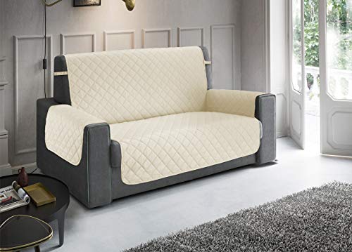 BIANCHERIAWEB Antirutsch-Sofabezug, wasserdicht, gesteppt, Python, Imperial, 2-Sitzer, cremefarben von BIANCHERIAWEB