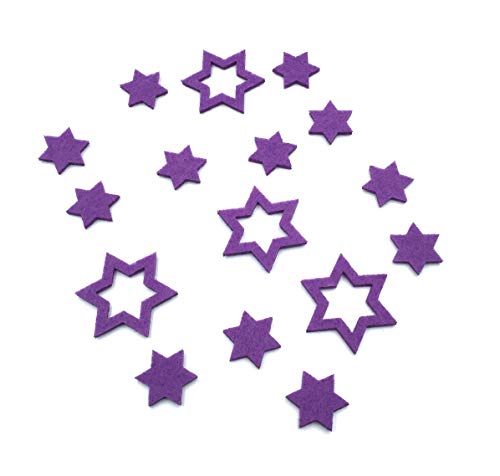 BIASTO Streu-Deko Sterne (in Zwei Größen) aus Filz - für eine perfekte Tischdekoration und als Bastelbedarf (lila) von BIASTO