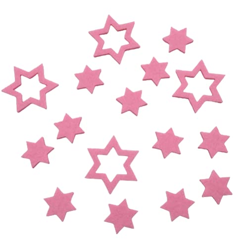 BIASTO Streu-Deko Sterne (in Zwei Größen) aus Filz - für eine perfekte Tischdekoration und als Bastelbedarf (rosa) von BIASTO