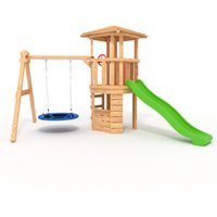 BIBEX® Spielturm - Ritterburg R120 - mit Nestschaukel und Rutsche von BIBEX