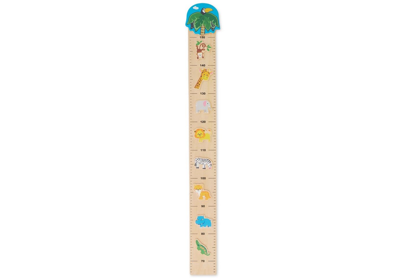 BIECO Messlatte Bieco Holz Messlatte Kinder Zoo Skala 0,65-1,5m Messlatte Kind Holz Wand Holz Dekoration Massband Kinder Kinder Messlatte Holz Holz Meter Messlatte Mädchen & Junge Messlatte Kind von BIECO