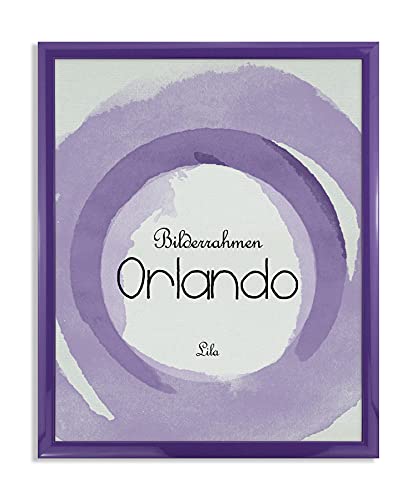 BIRAPA Bilderrahmen Orlando 40x50 cm in Lila aus Massivholz mit 1 mm entspiegelter Kunstglas Scheibe von BIRAPA