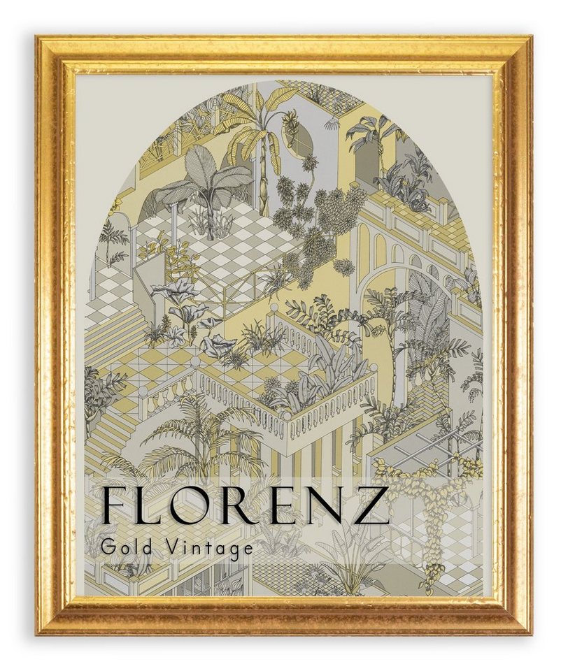 BIRAPA Einzelrahmen Bilderrahmen Florenz, (1 Stück), 50x50 cm, Gold Vintage, Holz von BIRAPA