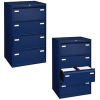 BISLEY LIGHT Hängeregistraturschrank oxfordblau 4 Schubladen 80,0 x 62,2 x 132,1 cm von BISLEY LIGHT