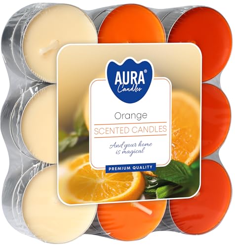 Aura Duftkerze, Orange, 18 Stück von BISPOL