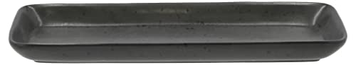 BITZ Servierplatte, Rechteckige Platte aus Steinzeug, 38 x 14 x 2 cm, Matt Schwarz von BITZ