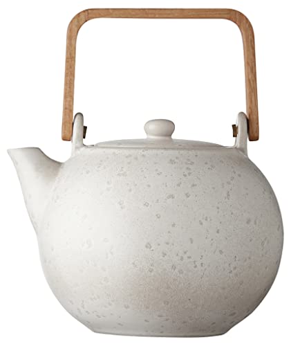 BITZ Teekanne, Kanne aus Steingut/Keramik für Tee, 1,2 Liter, Höhe 20 cm, Matt Creme von BITZ