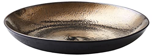 BITZ Schale, Obstschale/Salatschüssel aus Steinzeug, 40 cm im Durchmesser, spülmaschinenfest, Schwarz/Bronze von BITZ