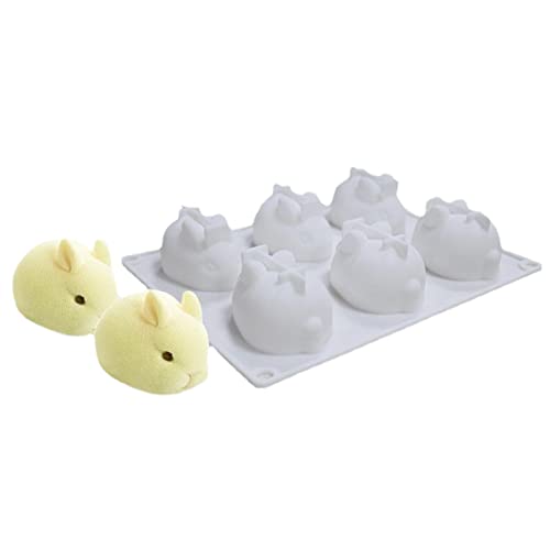 Silikonform Ostern Ostern Kaninchen Silikonform Silikonform Hase 3d Silikonform Backform Silikon Kaninchen Form Silikon Backform Form Für Kuchen, Dessert, Seife, Gelee, Brot, Pudding, Muffin - 6 Cavit von BIUDUI