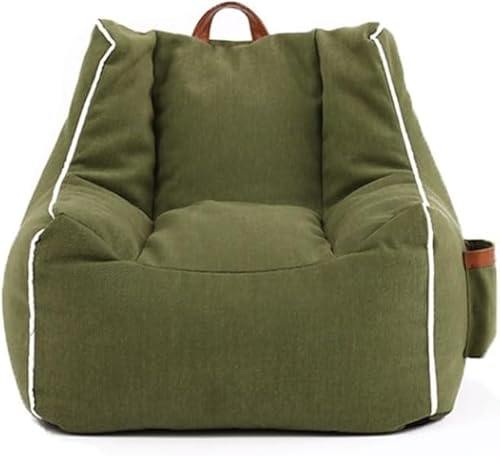 BKEKM Sitzsack-Stuhl mit Füllung, Lazy Sofa-Stuhl, Baumwoll-Leinen-Sitzsack, Tatami, 19,7 x 17,7 x 17,7 Zoll, Lounge-Stühle, Kleiner Sofa-Hocker von BKEKM