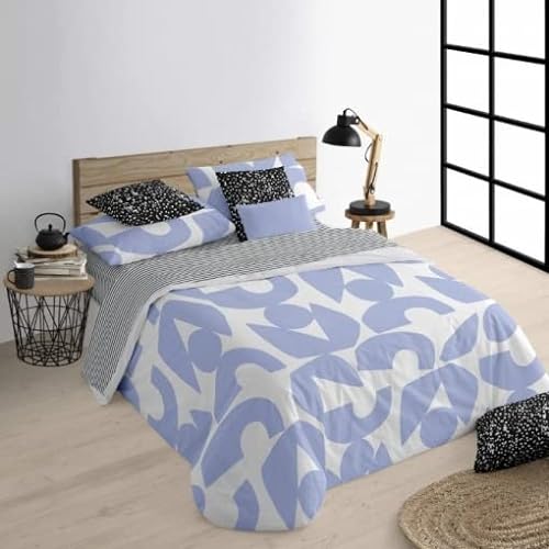 Belum | Bettbezug für Betten von 140 x 200 cm | Stoff 100% Bio-Baumwolle | Fadenzahl 175 | Oeko-Tex Zertifiziert | Modell: Tansen Blue von BL BELUM
