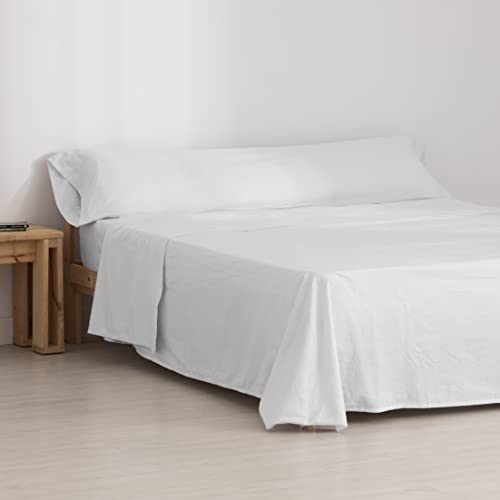 Belum Bettwäsche-Set, Flanell, Weiß, 135 cm, 100% Baumwolle, bestehend aus: Bettbezug: 210 x 270 cm, Spannbettlaken: 140 x 200 cm + 30 cm, Kissen: 45 x 155 cm von BL BELUM