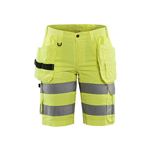 Blaklader 718618113300C36 Damen Shorts mit Stretch, Hi Vis Gelb, Größe C36 von BLÅKLÄDER