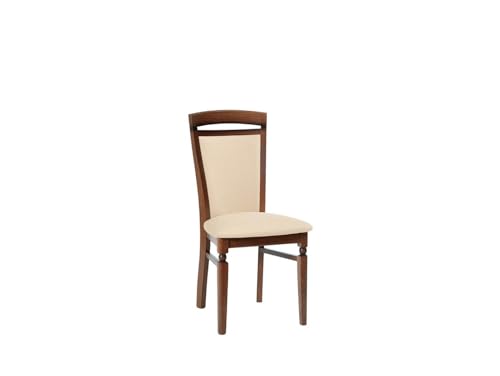 BLACK RED WHITE® Esszimmerstuhl Küchenstuhl Bawaria| in Retro Stil | Stuhl für Wohnzimmer, Esszimmer | Beige von BLACK RED WHITE