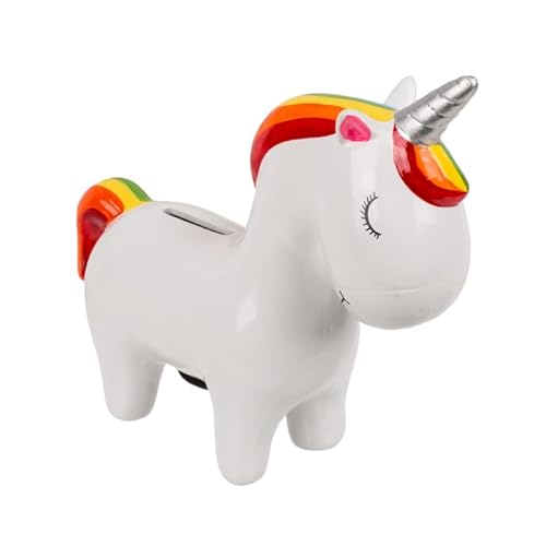 Spardose Einhorn Keramik Original Spardose mit Deckel und Schlüssel (weiß) von BLUECHOLON