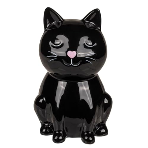 Spardose Katze Keramik Original Spardose mit Deckel und Schlüssel (schwarz) von BLUECHOLON