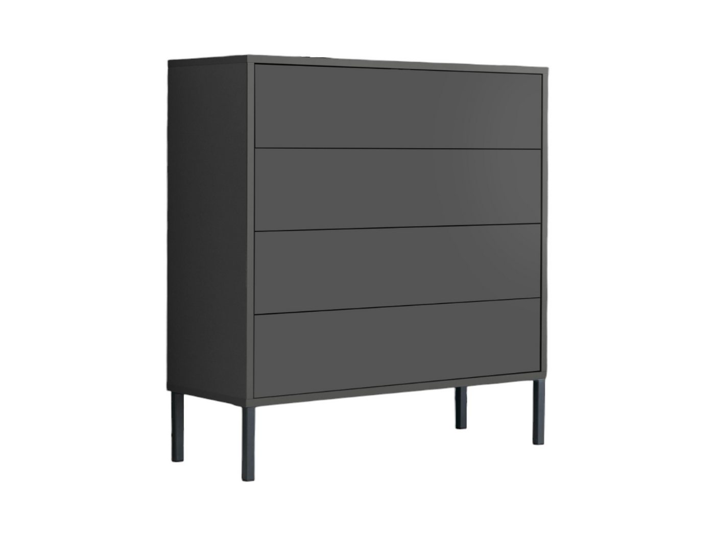 BMG Möbel Kommode Mailand 3 (Schubladenkommode Sideboard Kommode Anrichte, mit hochwertigen Metallfüßen), Push-to-Open-Funktion von BMG Möbel