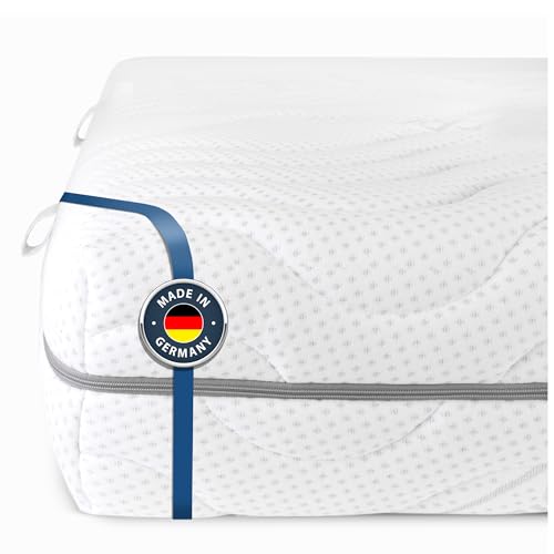 BMM Matratze 200x200 cm Komfort 19 Härtegrad H2 medium/Kaltschaummatratze Öko-Tex Zertifiziert/orthopädische 7 Zonen Matratze Höhe 19 cm/Matratzen produziert in Deutschland von BMM