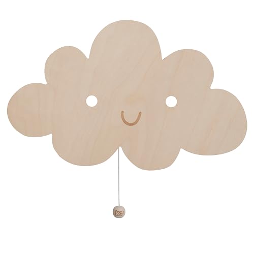 BO BABY'S ONLY - Baby Wandlampe - Wolke - Wandleuchte für Babyzimmer - Nachtlampe mit batterie für Kinderzimmer - FSC-Gütezeichen Holzlampe - 25000 Brennstunden - Wandlampe bemalbar von BO BABY'S ONLY