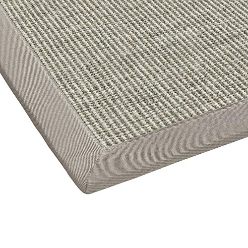 BODENMEISTER Sisal-Teppich modern hochwertige Bordüre Flachgewebe, verschiedene Farben und Größen, Variante: beige hell-grau, 60x110 von BODENMEISTER