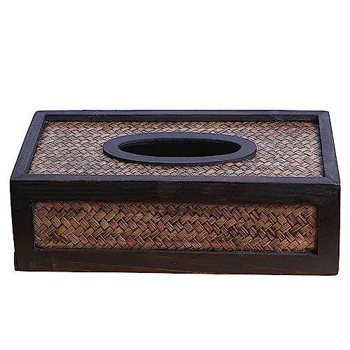 Bodhi® Premium Qualität Kosmetiktuchbox Rattan und Holz 27x15cm, Lanna Style aus Thailand von BODHI