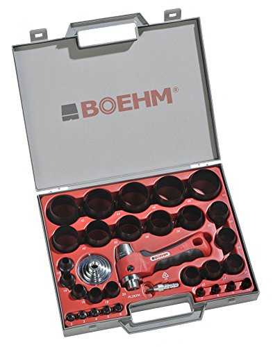BOEHM JBL249PA Locheisensatz 2-49mm inkl. Halter, Aufnahmescheibe & federnder Zentrierspitze im Kunststoffkoffer von BOEHM