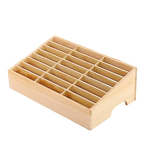 BOKIOESDE Klare Textur, leichte und praktische Handy Aufbewahrungsbox aus Holz, einfach zu transportierende Organizer Zellen, 24 große Kapazität, 24 Quadrate von BOKIOESDE
