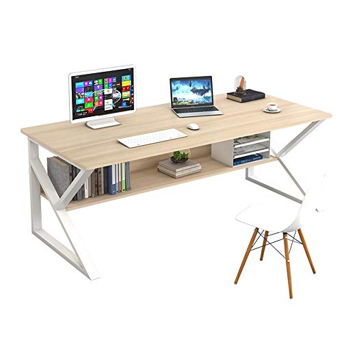 BOKNI Computertisch, Arbeitstisch mit Ablagefach, Home-Office-Schreibtisch, PC-Laptop-Schreibtisch, Studiertisch, einfacher Kleiner Schreibtisch im Schlafzimmer von BOKNI
