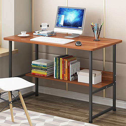 BOKNI Schreibtisch, Computertisch, Heimbüro-Schreibtisch, moderner, einfacher Studenten-Schreibtisch, PC-Laptop-Schreibtisch, Schreibtisch mit Bücherregal für Schlafzimmer, Wohnzimmer, Schreibtisc von BOKNI