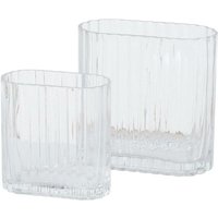 Boltze Gruppe - Glasvase tulipa, länglich, transparentes Glas, 2er-Set von BOLTZE GRUPPE