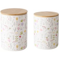 Küchenbehälter aus Keramik mit Feldblumenmuster florina, 2er-Set von BOLTZE GRUPPE