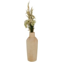 Boltze Gruppe - Vase aus Holz mit Trockenblumenstrauß faya, 30 cm von BOLTZE GRUPPE