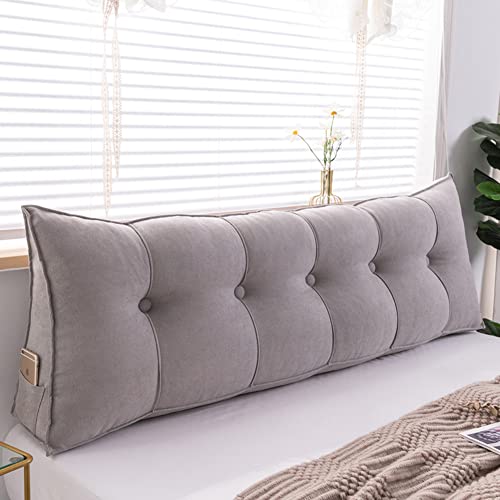 BOMATY Getuftetes Rückenlehnenkissen, dreieckiges Kopfteilkissen, großes Leinen-Daybed-Kissen, Rückenlehne, Nackenrolle, Kissen Unterstützung mit abnehmbarem Bezug, für Bett, Sofa, Stuhl von BOMATY