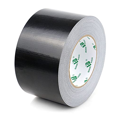 BOMEI PACK [50m x 75mm] Panzertape Schwarz wasserfest, extreme Panzerband handreißbar Gaffa Tape, Duct Tape von BOMEI PACK